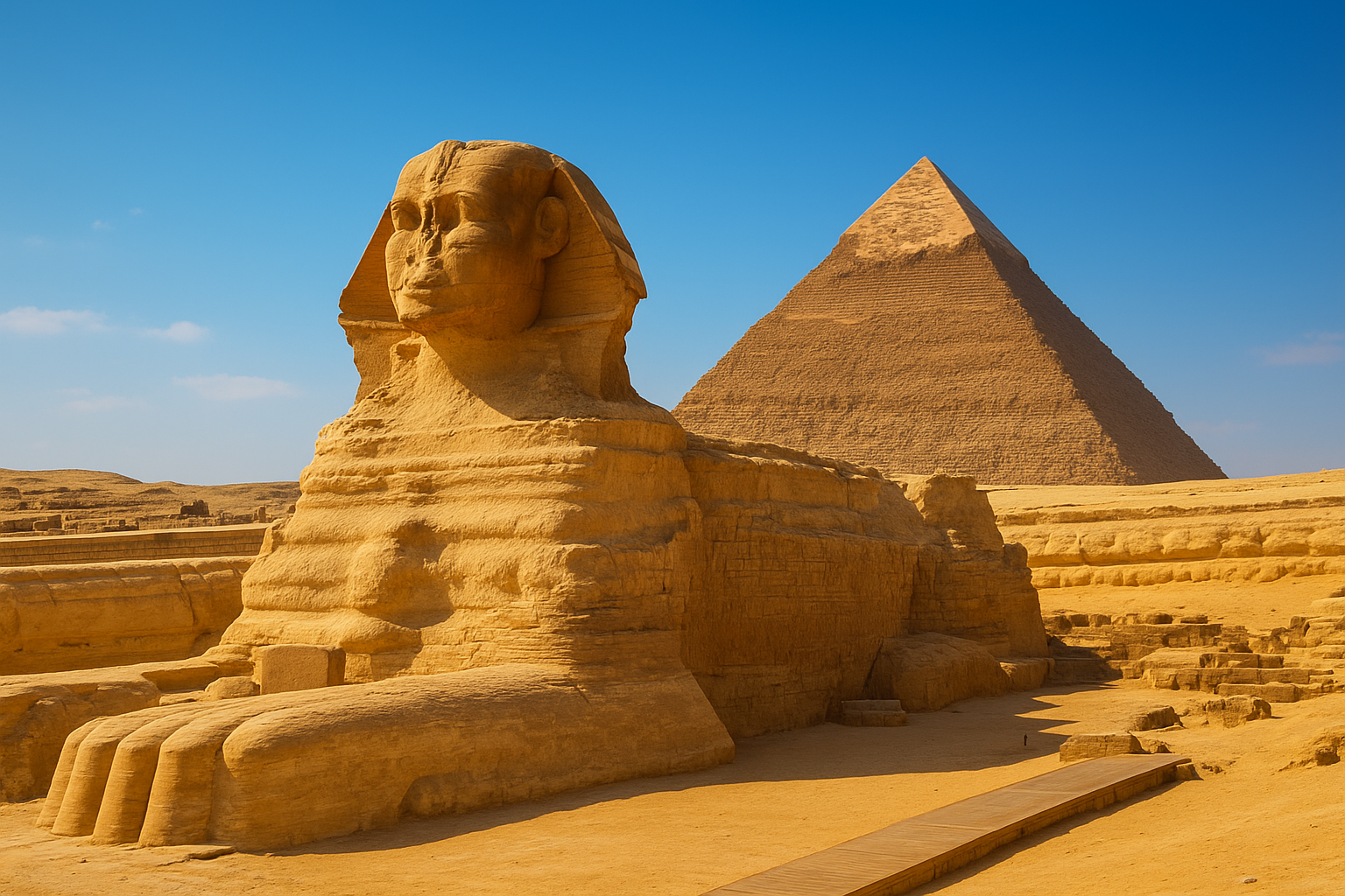 Giza Pyramids and Sphinx
